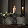 Orsina Fidel Large Mango Wood Log Candle Holder | Charred Black