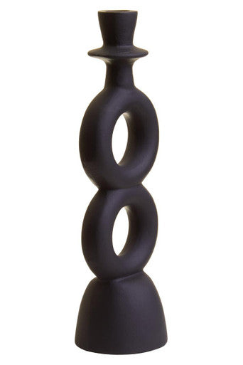Orsina Hapax Large Matte Black Aluminium Candle Holder – Modern Decor
