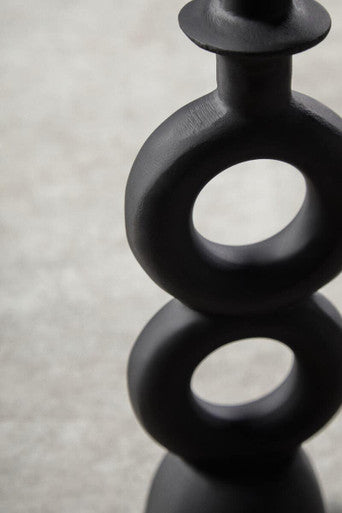 Orsina Hapax Large Matte Black Aluminium Candle Holder – Modern Decor