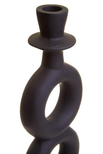 Orsina Hapax Large Matte Black Aluminium Candle Holder – Modern Decor