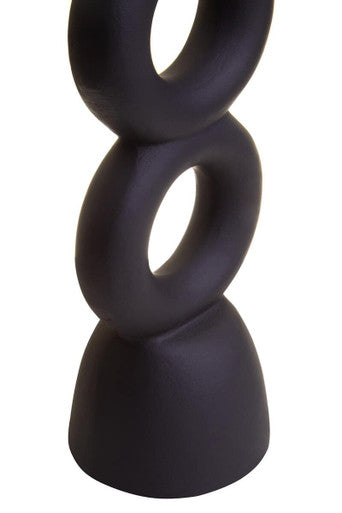 Orsina Hapax Large Matte Black Aluminium Candle Holder – Modern Decor