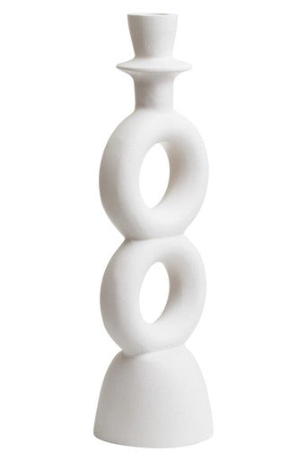 Orsina Hapax Large Cream Candle Holder – Tall Sculptural Aluminium