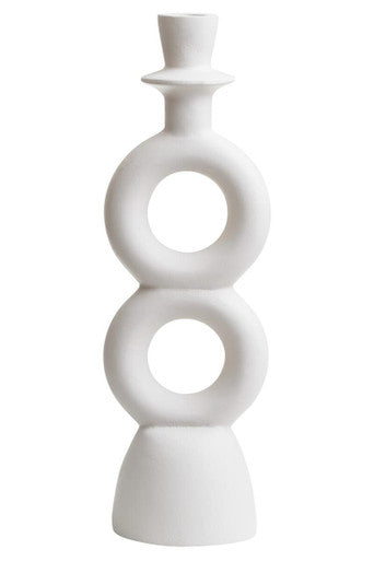 Orsina Hapax Large Cream Candle Holder – Tall Sculptural Aluminium