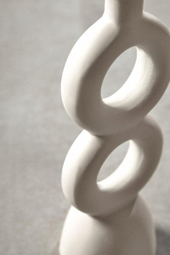 Orsina Hapax Large Cream Candle Holder – Tall Sculptural Aluminium