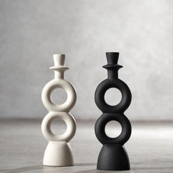 Orsina Hapax Large Cream Candle Holder – Tall Sculptural Aluminium