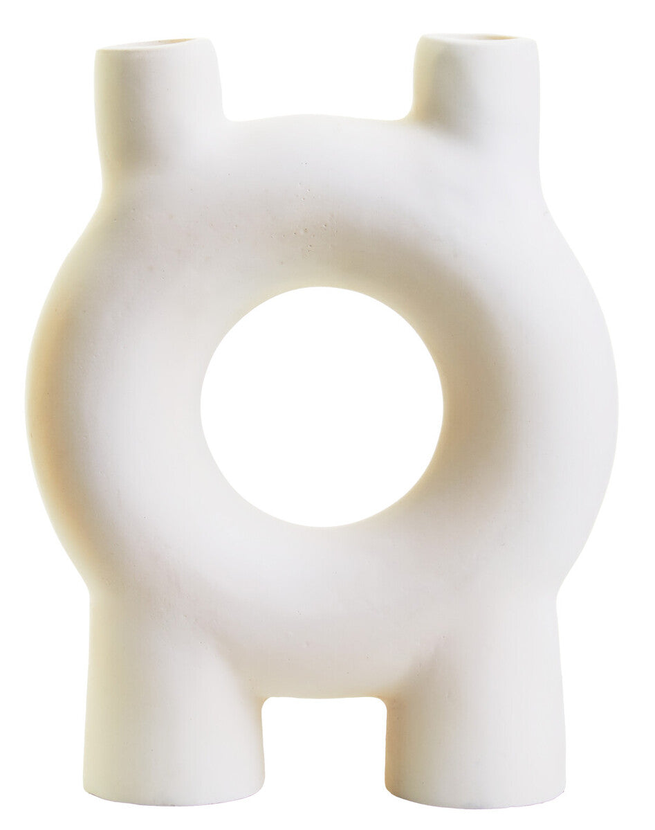 Orsina Hapax Cream Aluminium Taper Candle Holder – Modern Geometric Decor