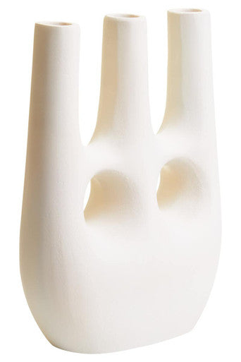 Orsina Large Cream Aluminium Vase – Sculptural Multi-Neck Decor