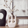 Orsina Large Cream Aluminium Vase – Sculptural Multi-Neck Decor