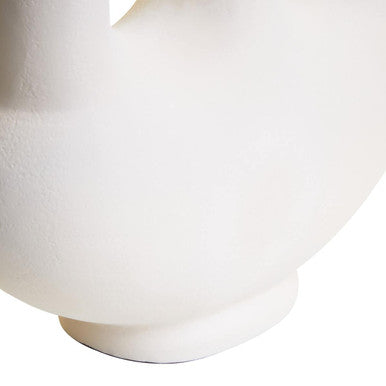 Orsina Hapax Small Cream Aluminium Vase – Nordic Geometric 3-Neck Design