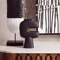 Orsina Hapax Abstract Small Black Aluminium Vase – Modern Decor