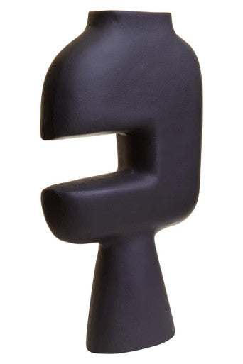 Orsina Large Matte Black Abstract Vase – Modern Aluminium Decor