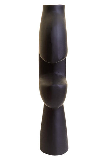 Orsina Large Matte Black Abstract Vase – Modern Aluminium Decor
