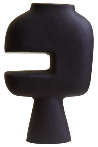 Orsina Large Matte Black Abstract Vase – Modern Aluminium Decor