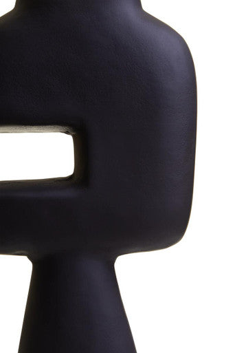 Orsina Large Matte Black Abstract Vase – Modern Aluminium Decor