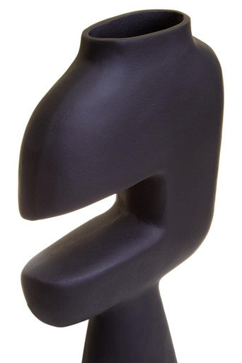 Orsina Large Matte Black Abstract Vase – Modern Aluminium Decor
