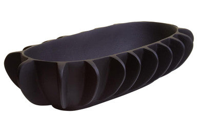 Orsina Hapax Matte Black Aluminium Oblong Bowl - Modern Decorative Tray