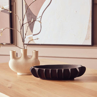 Orsina Hapax Matte Black Aluminium Oblong Bowl - Modern Decorative Tray