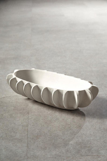 Orsina Hapax Oblong Decorative Bowl – Cream Aluminium Catchall