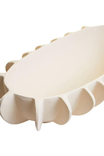Orsina Hapax Oblong Decorative Bowl – Cream Aluminium Catchall