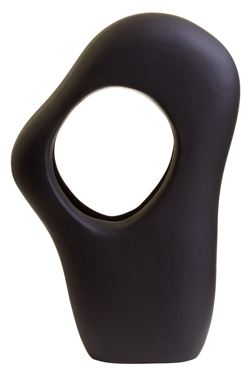 Orsina Hapax Abstract Sculpture – Matte Black Aluminium Modern Decor