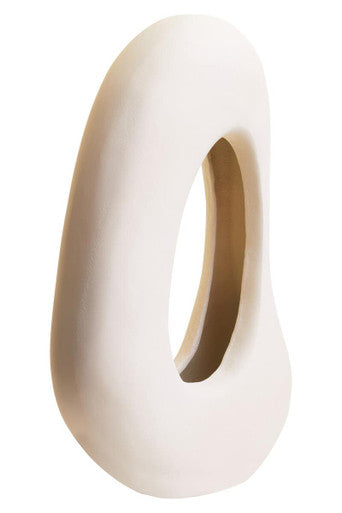Orsina Abstract Cream Aluminium Sculpture – Modern Home Decor Accent