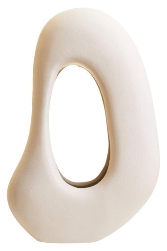 Orsina Abstract Cream Aluminium Sculpture – Modern Home Decor Accent