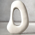 Orsina Abstract Cream Aluminium Sculpture – Modern Home Decor Accent