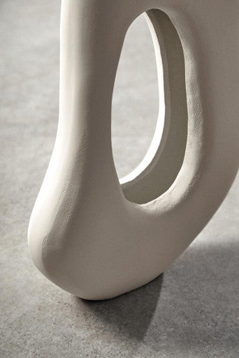 Orsina Abstract Cream Aluminium Sculpture – Modern Home Decor Accent