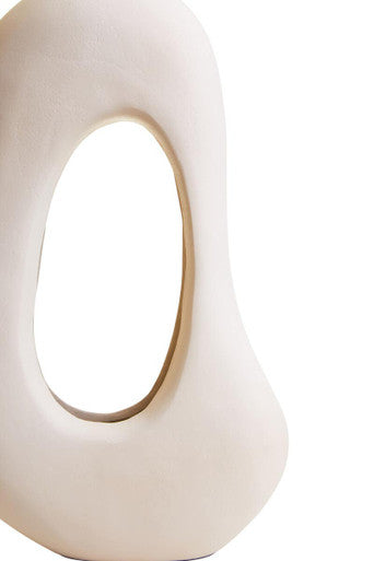 Orsina Abstract Cream Aluminium Sculpture – Modern Home Decor Accent