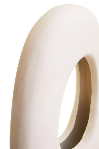 Orsina Abstract Cream Aluminium Sculpture – Modern Home Decor Accent