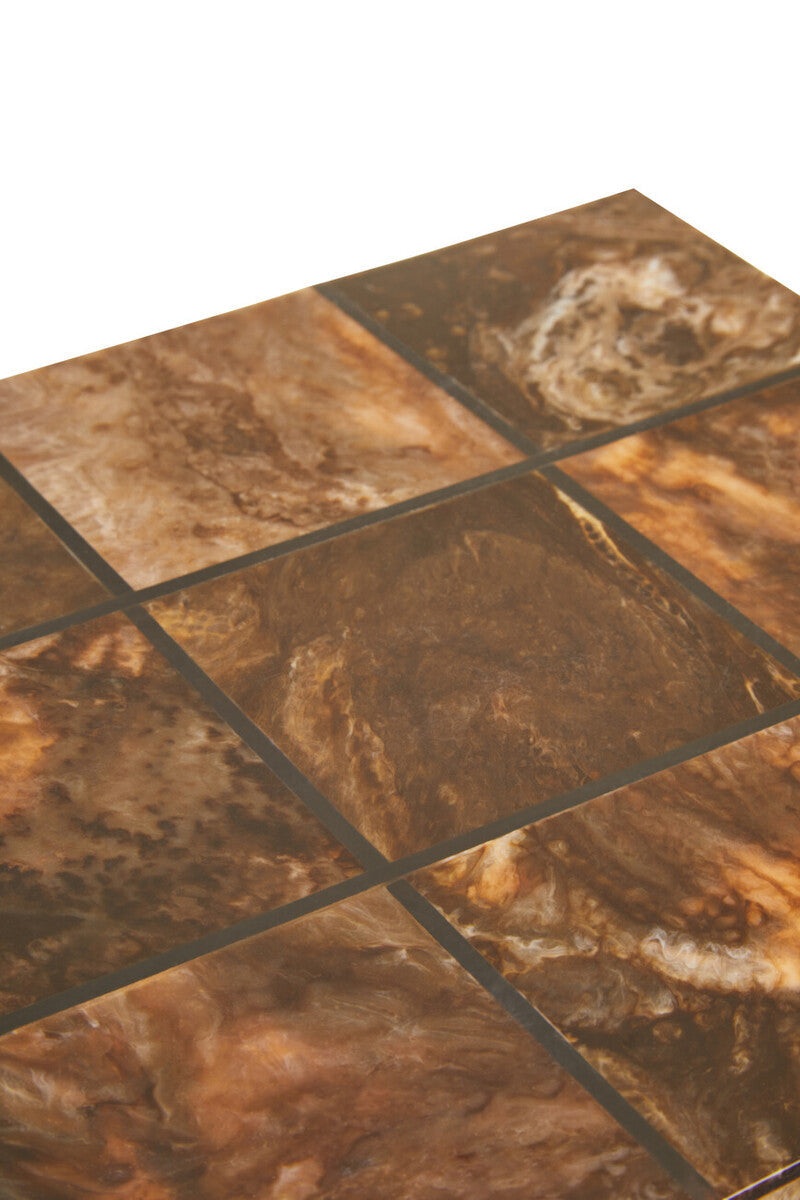 Orsina Noughts and Crosses Set – Brown and Black Resin Tabletop Game