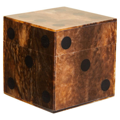 Orsina Resin Dice Set with Tray – Brown and Black Finish, 5 Pieces