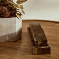 Orsina Brown and Black Resin Five Dice Set with Rectangular Tray