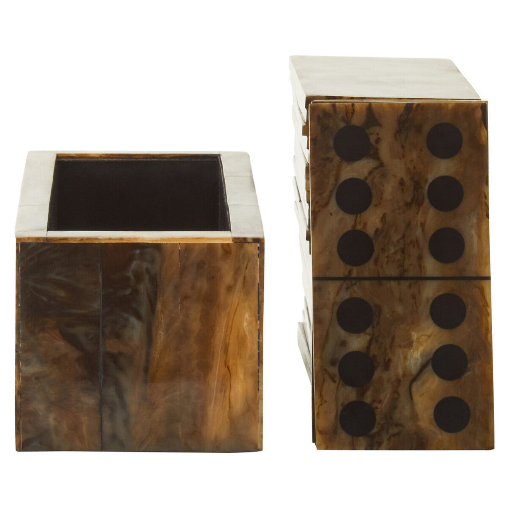 Orsina Churchill Games Brown and Black Resin Domino Set | Tabletop Decor