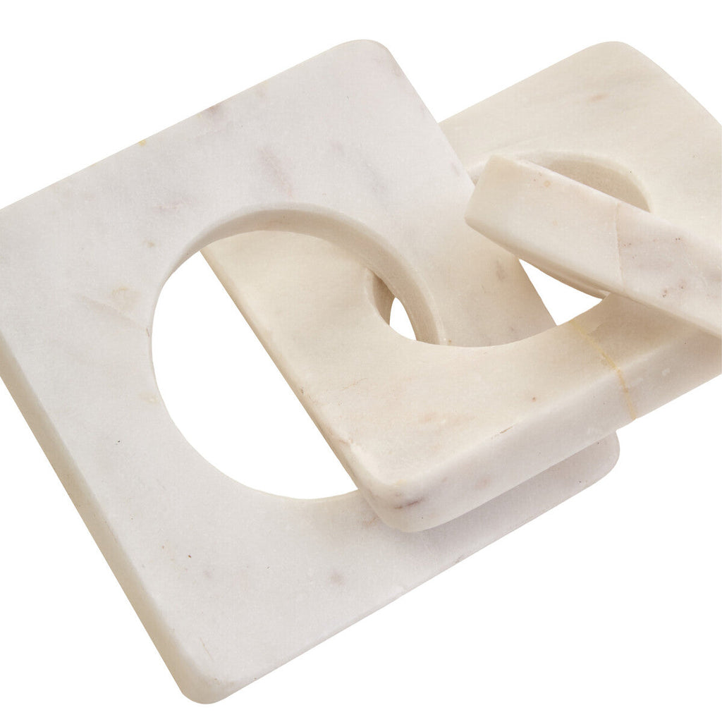Orsina White Marble Three Link Chain – Sculptural Stone Home Decor