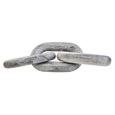 Orsina Grey Marble Three Link Chain – Modern Geometric Table Sculpture