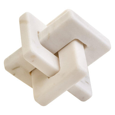 Orsina White Marble Knot Sculpture – Hand Carved Stone Home Decor