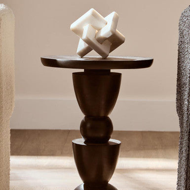 Orsina White Marble Knot Sculpture – Hand Carved Stone Home Decor