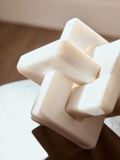 Orsina White Marble Knot Sculpture – Hand Carved Stone Home Decor