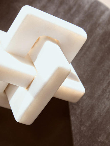 Orsina White Marble Knot Sculpture – Hand Carved Stone Home Decor