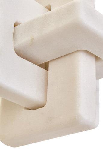 Orsina White Marble Knot Sculpture – Hand Carved Stone Home Decor