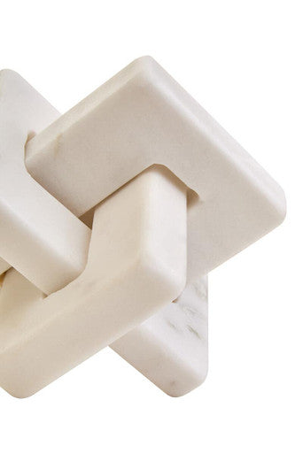 Orsina White Marble Knot Sculpture – Hand Carved Stone Home Decor