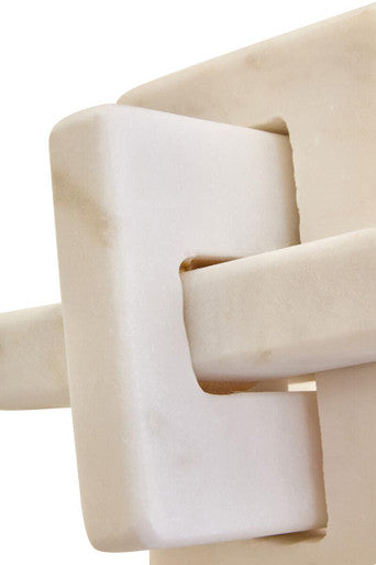 Orsina White Marble Knot Sculpture – Hand Carved Stone Home Decor