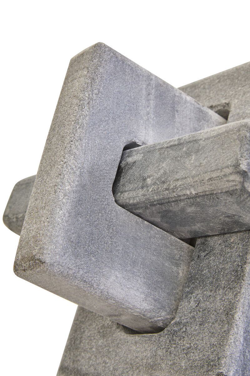 Orsina Grey Marble Knot Sculpture – Modern Stone Home Decor Accent