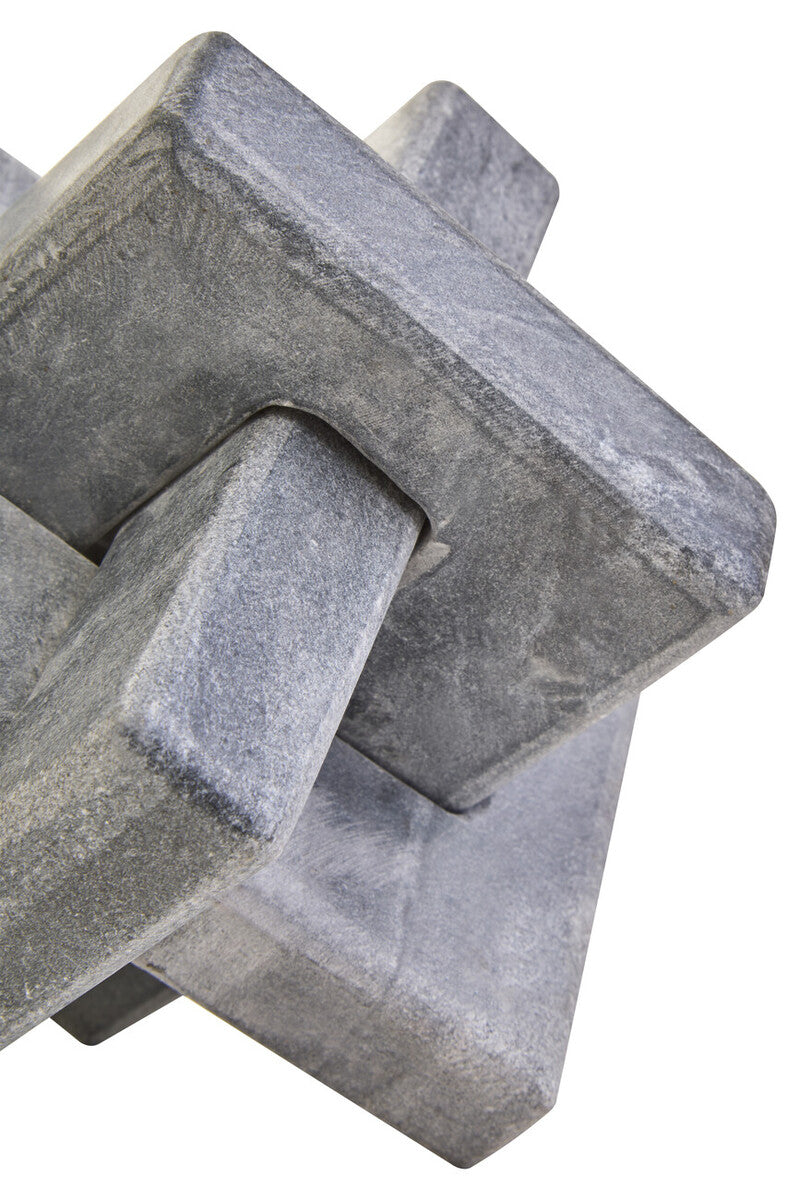 Orsina Grey Marble Knot Sculpture – Modern Stone Home Decor Accent