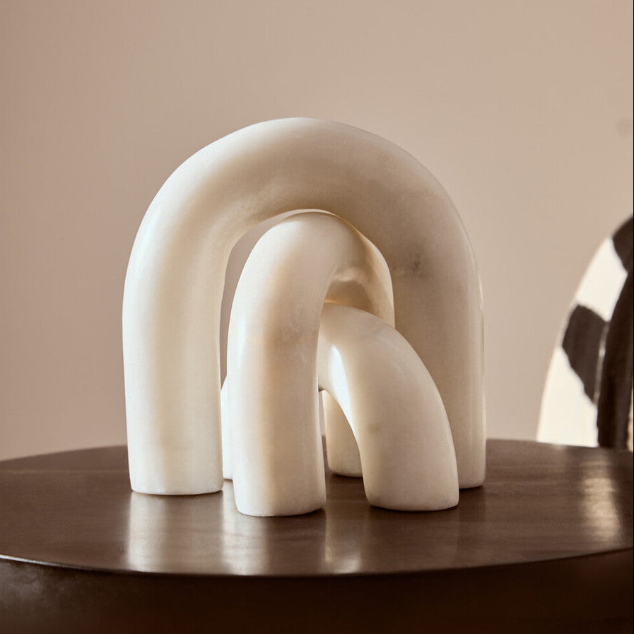 Orsina Nason White Marble Arch Sculpture – Modern Minimalist Decor