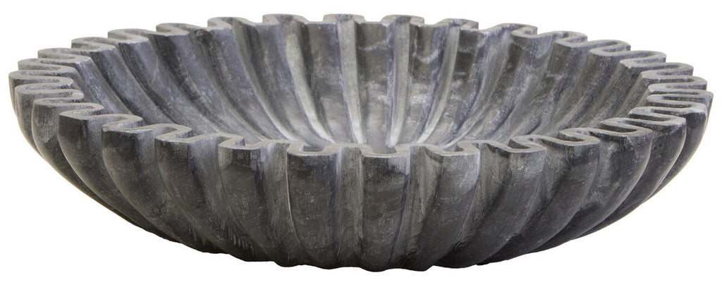 Orsina Savio Small Grey Fluted Marble Bowl | Decorative Trinket Dish