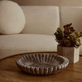 Orsina Savio Large Grey Fluted Marble Bowl – Sculptural Home Decor
