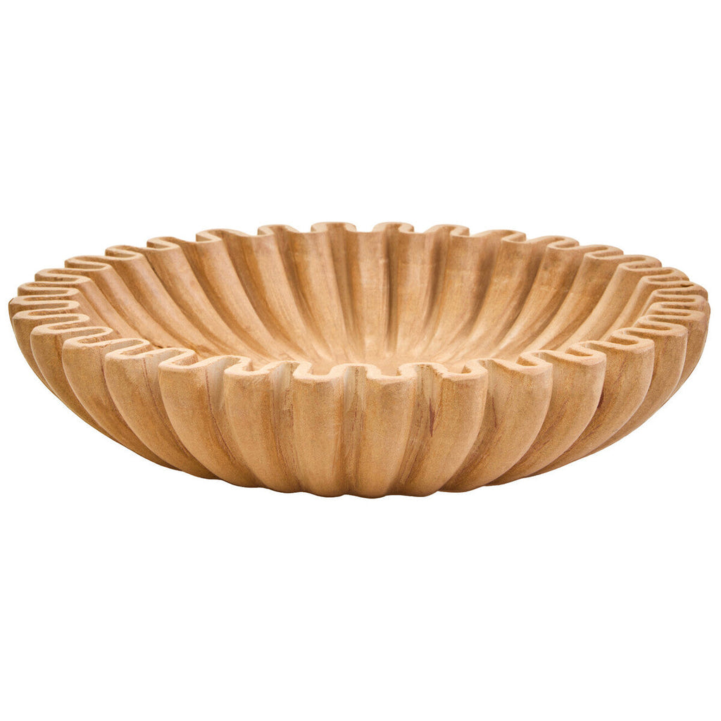 Orsina Savio Small Ochre Fluted Marble Bowl – Sculptural Decor