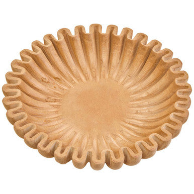 Orsina Savio Small Ochre Fluted Marble Bowl – Sculptural Decor